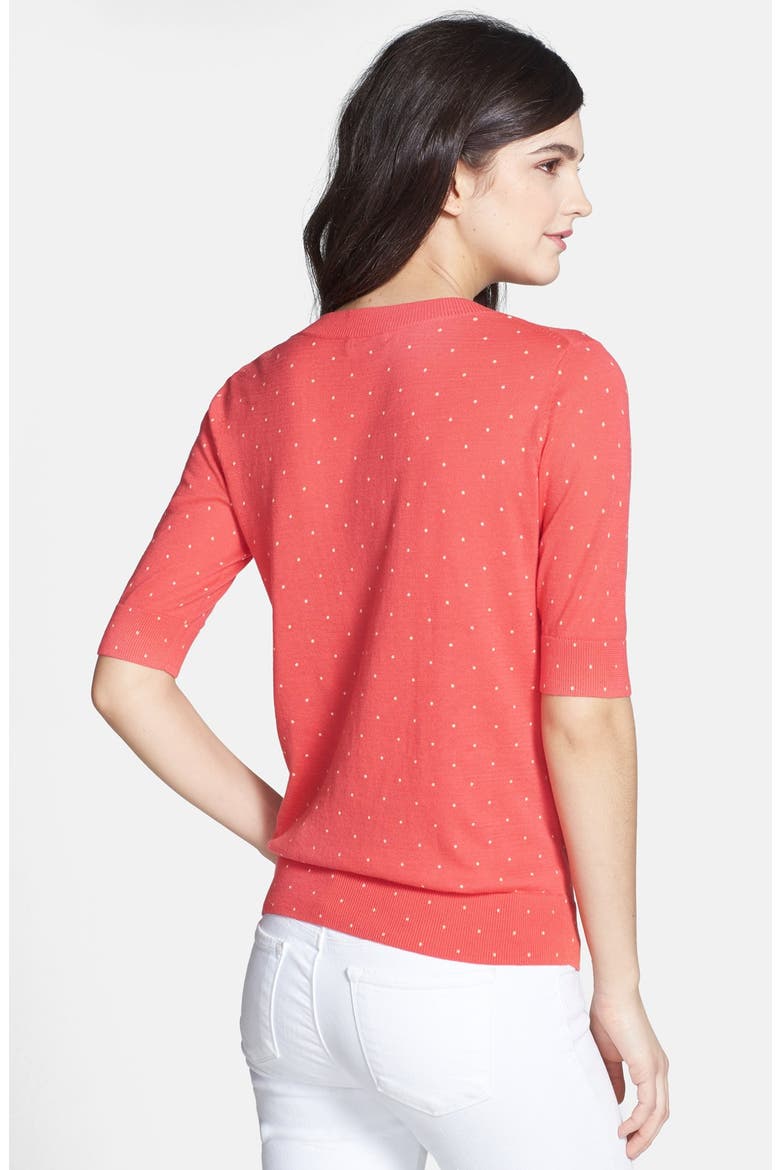 Hinge® Polka Dot Half Sleeve Sweater, Alternate, color, PINK PARADISE/ WHITE DOT