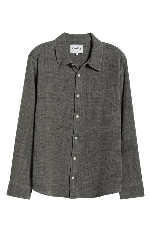 Corridor Pigment Dyed Cotton Waffle Button-up Shirt In Multi