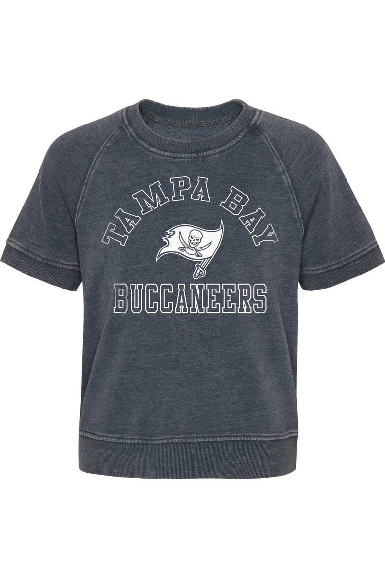 Girls Juniors Heather Charcoal Tampa Bay Buccaneers Cheer Squad Raglan T-Shirt, Alternate, color, Heather Charcoal