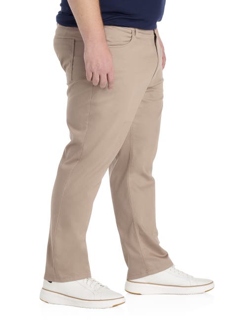 Oak Hill By Dxl Big & Tall  Straight Fit 5-pocket Tech Pants In Dune