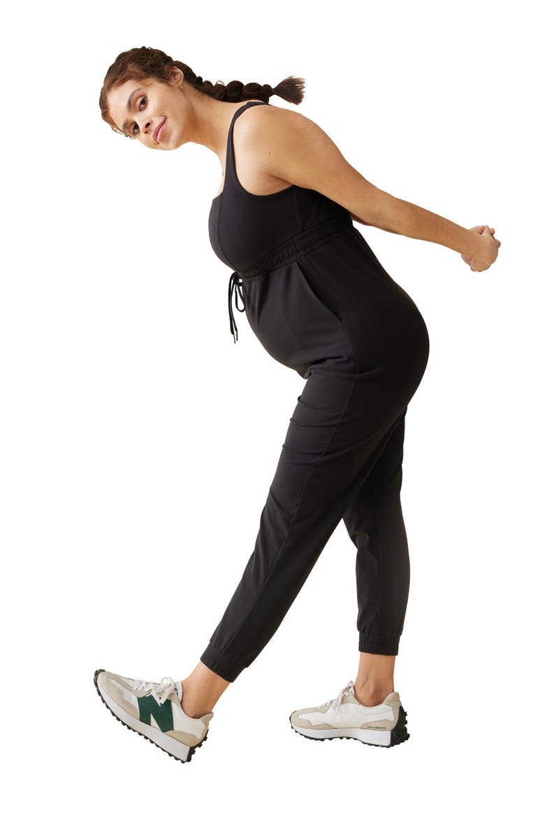 Ingrid & Isabel<sup>®</sup> Athleisure Maternity Jumpsuit, Alternate, color, Black