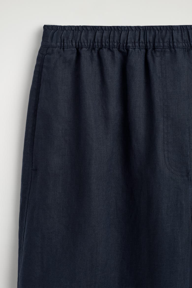Linen Culottes, Alternate, color, NAVY