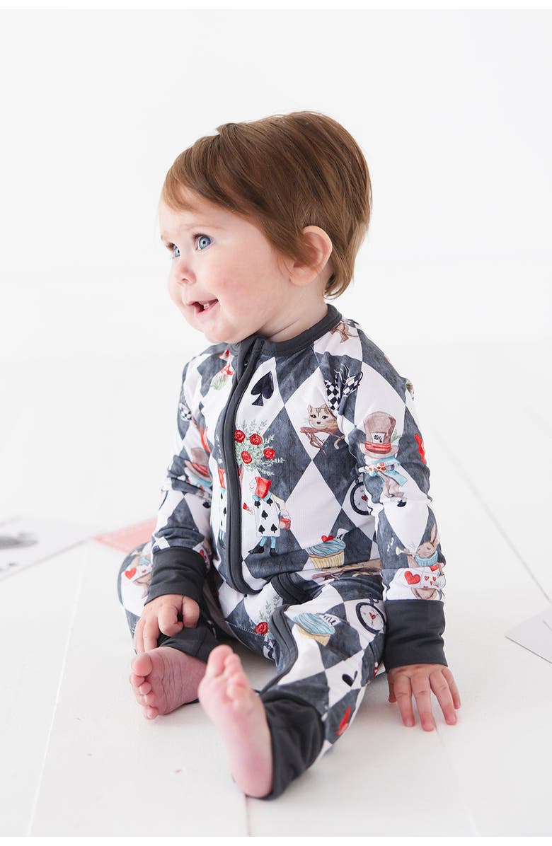 Charlie Lou Baby<sup>®</sup> Alice in Wonderland Double Zipper Convertible Romper, Alternate, color, 