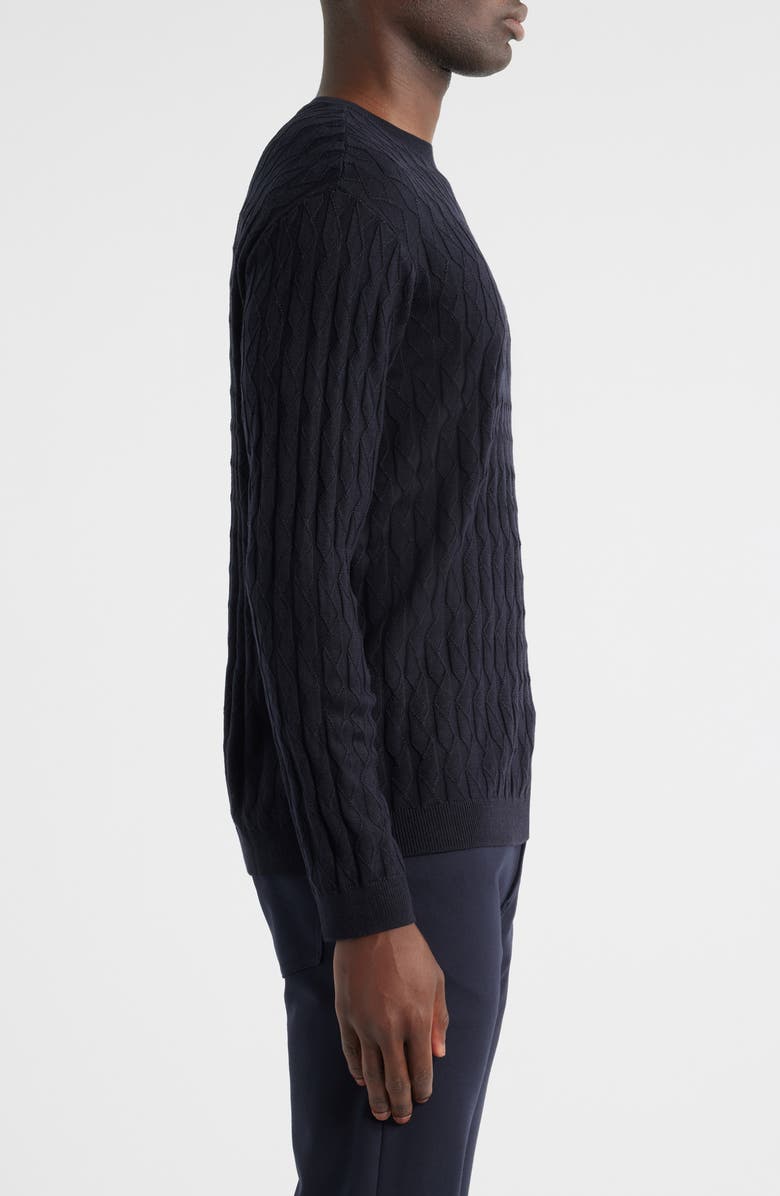 Emporio Armani Ribbed Crewneck Sweater, Alternate, color, Solid Blue Navy