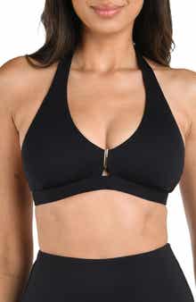 La Blanca Luxe V-Neck Halter Bikini Top