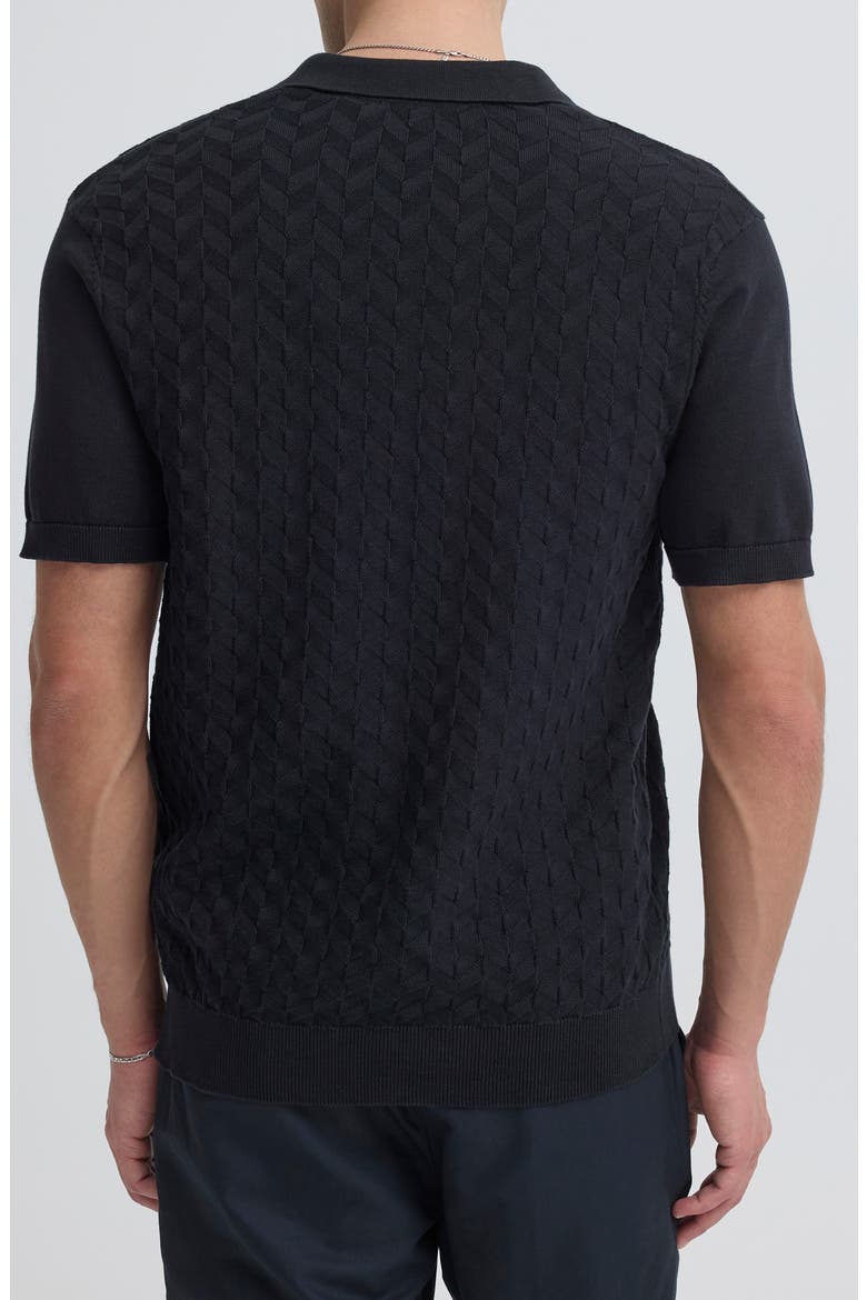 Dyrvik Textured Cotton Knit Polo, Alternate, color, DARK NAVY
