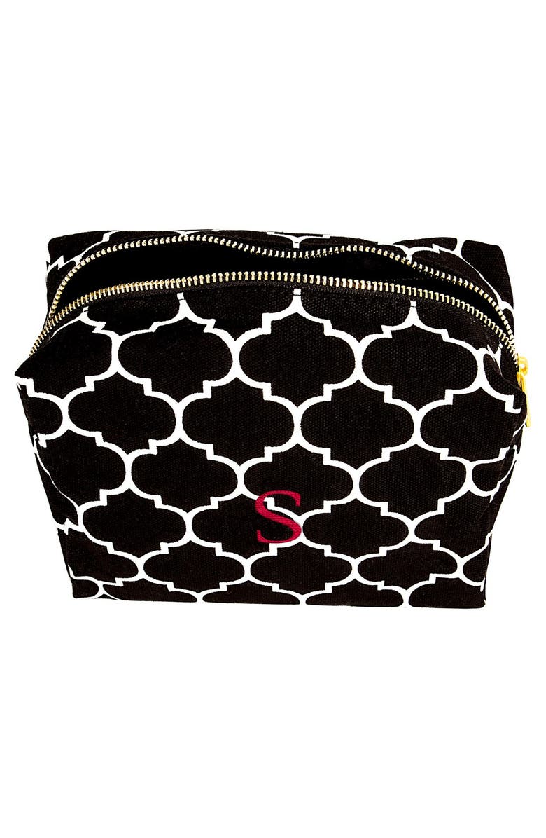 Cathy's Concepts Monogram Cosmetics Bag, Alternate, color, 