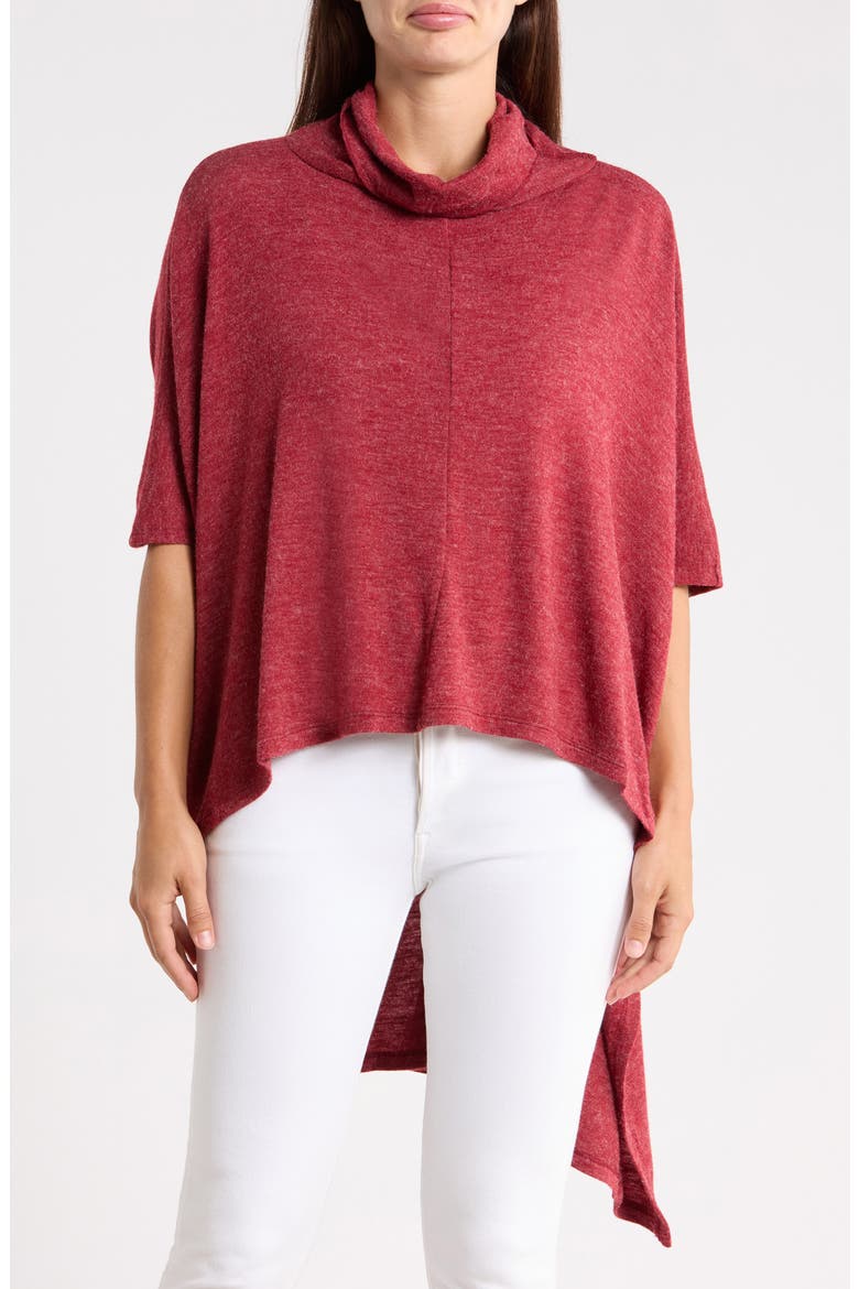 Oversized Cowl Neck Top, Main, color, BURGUNDY
