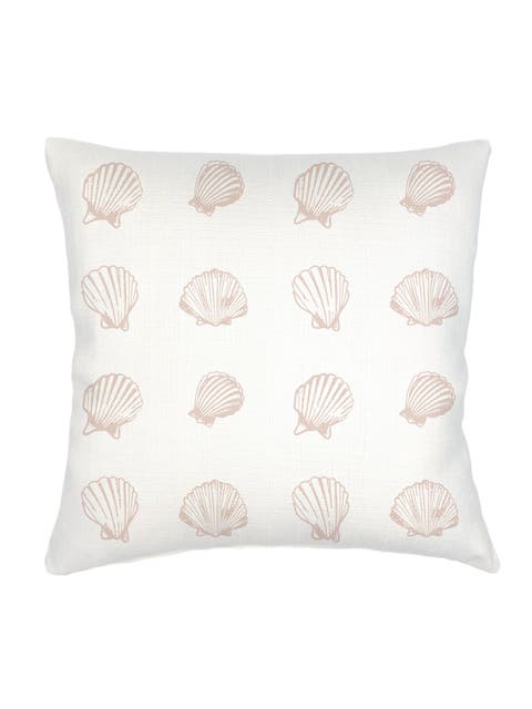 Saltwater Shell Printed Linen Euro Pillow with Down Insert