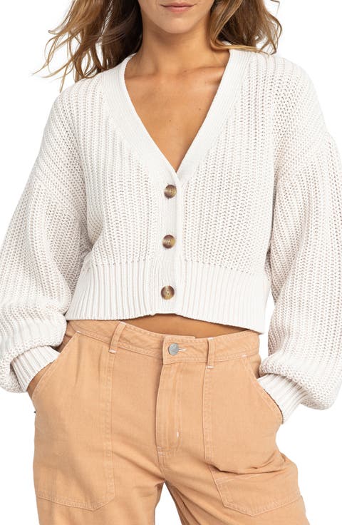Sundaze Washed Cotton Crop Cardigan