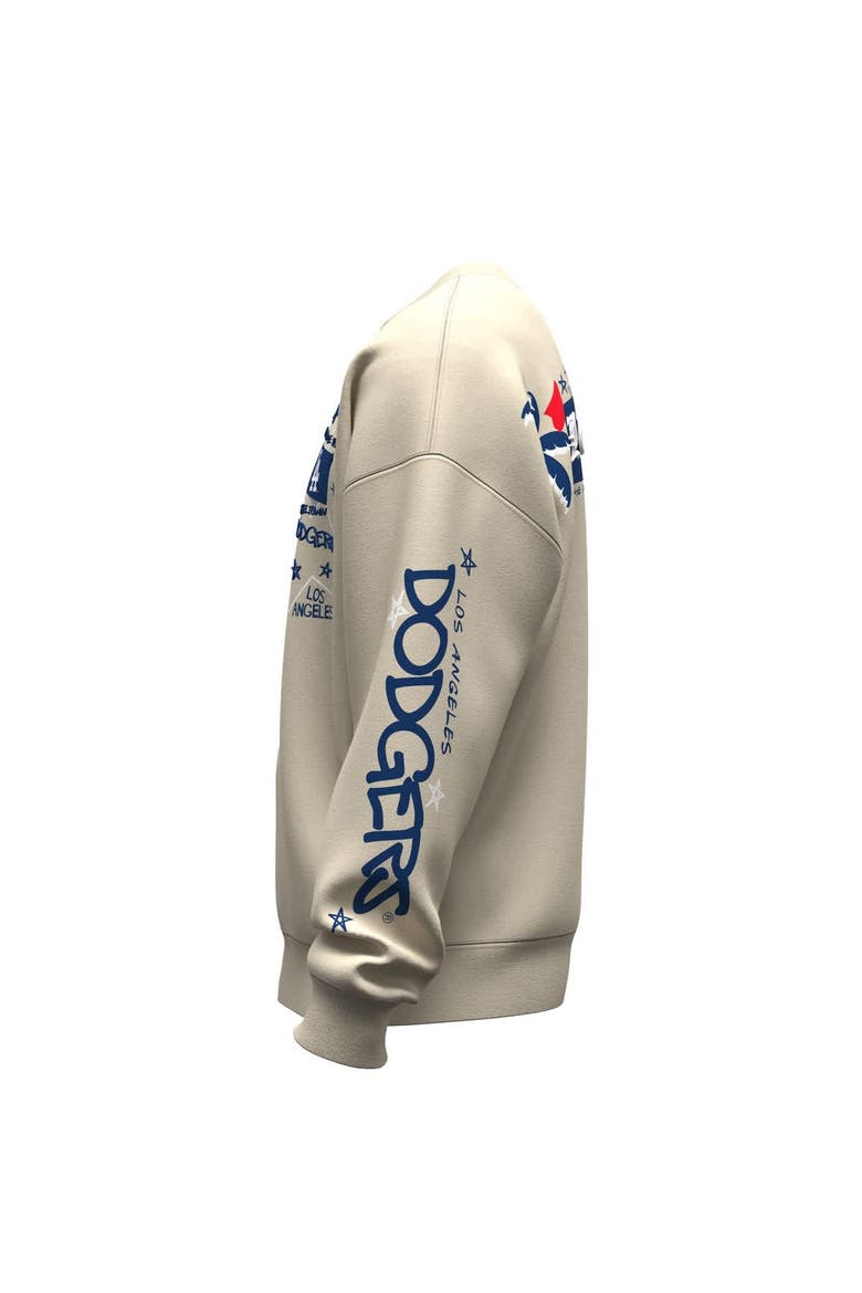 Women's Fanatics  Beige Los Angeles Dodgers Graffiti Fleece Sweatshirt, Alternate, color, Beige