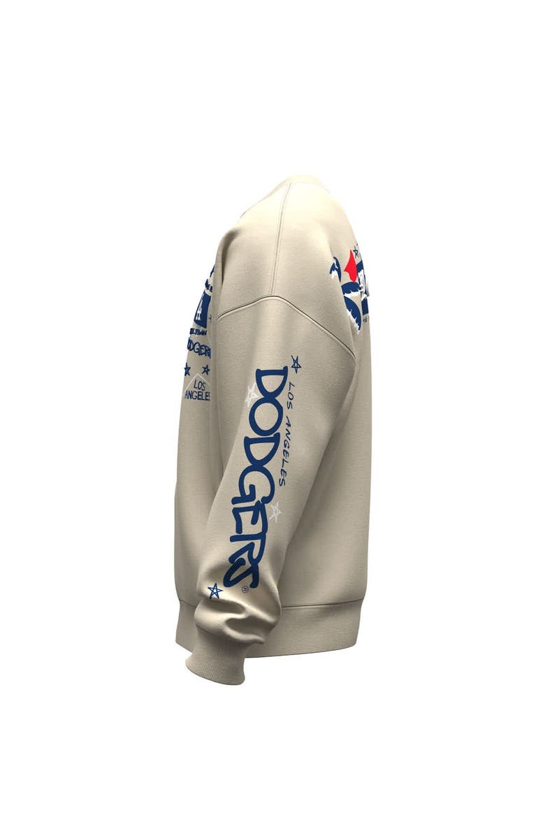 FANATICS Women's Fanatics  Beige Los Angeles Dodgers Graffiti Fleece Sweatshirt, Alternate, color, Beige