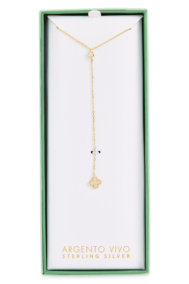 Cubic Zirconia Clover Y-Necklace, Main, color, GOLD