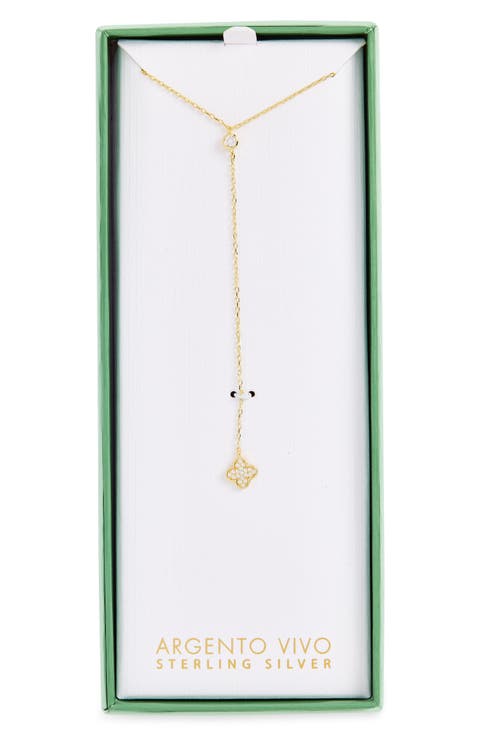 Cubic Zirconia Clover Y-Necklace