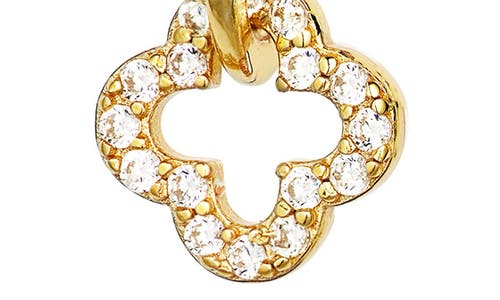Argento Vivo Double Clover Pavé Open Hoop Earrings In Gold