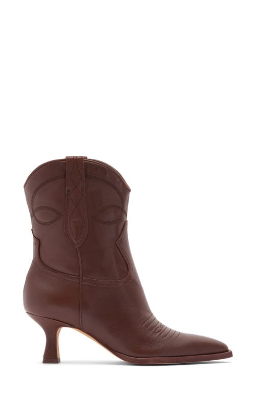 Dolce Vita Angel Pointed Toe Western Boot In Chocolate Leather