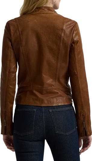 Lauren Ralph Lauren Leather Moto Jacket | Nordstrom