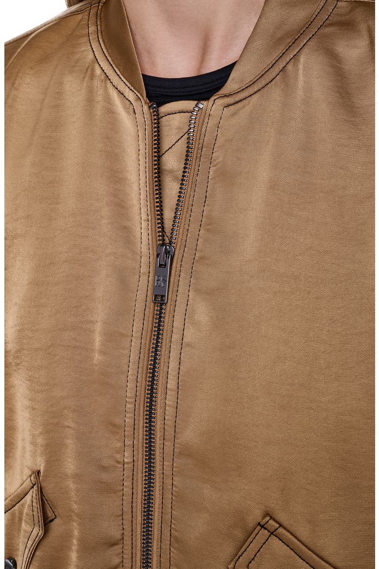 Contrast Stitch Bomber Jacket, Alternate, color, DUNE