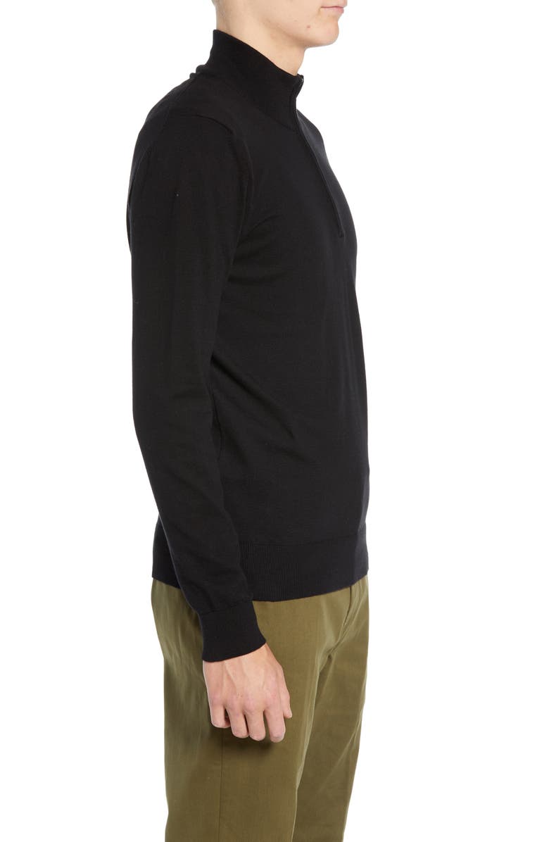 French Connection Stretch Cotton Quarter Zip Sweater, Alternate, color, 