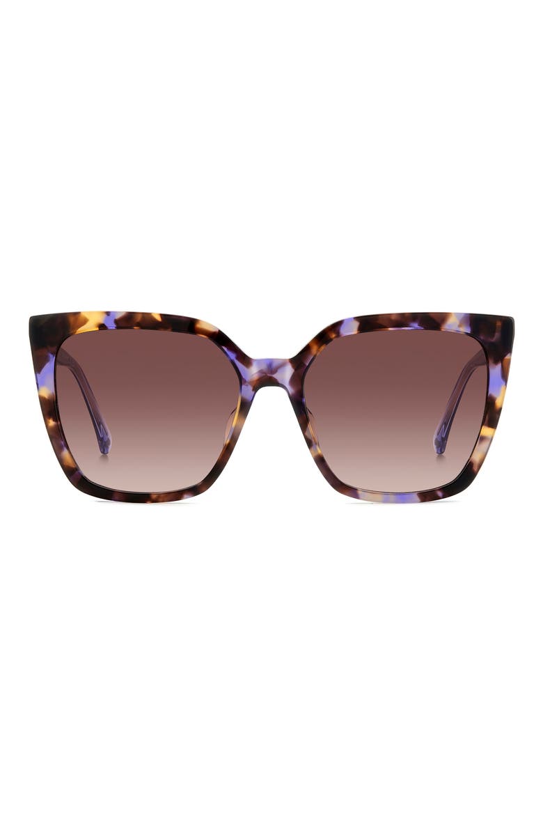 marlowe 55mm gradient square sunglasses, Main, color, HAVANA MULTI/ BROWN GRADIENT