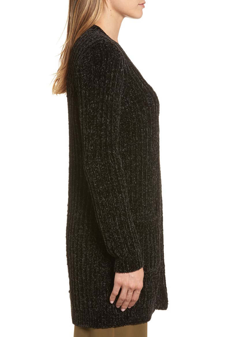 Chenille Cardigan, Alternate, color, BLACK