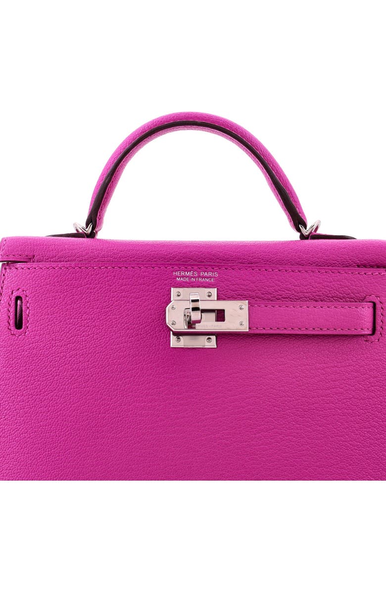 Pre-Owned Hermes Kelly Mini II Bag Pink Chevre Mysore with Palladium Hardware 20, Alternate, color, Rose Pourpre