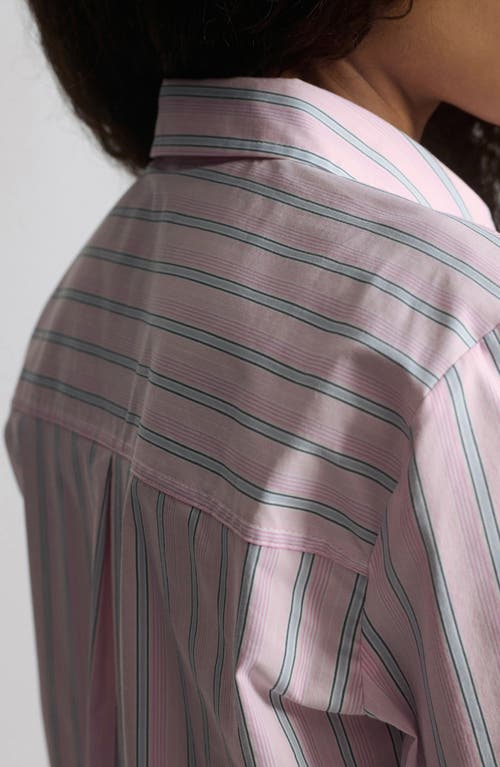 Brooklyn Industries Stripe Cotton Blend Button-up Shirt