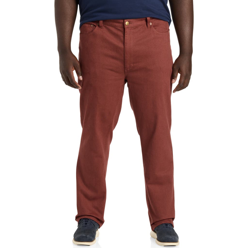 True Nation by DXL Athletic-Fit 5-Pocket Everyday Stretch Twill Pants in Fired Brick  product