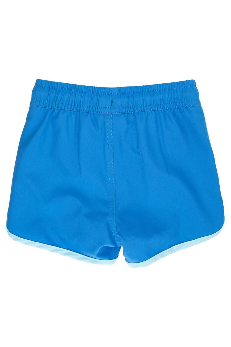 Upf50+ Sun Protected Stretch Dolphin Hem Swim Trunks, Alternate, color, Sonic Blue