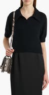 Khaite Leni Stretch Merino Wool & Cashmere Polo Sweater