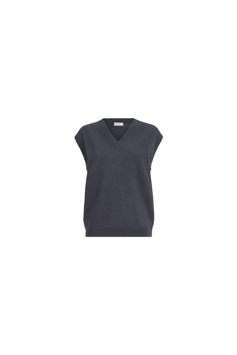 Cashmere knit vest, Alternate, color, Blue