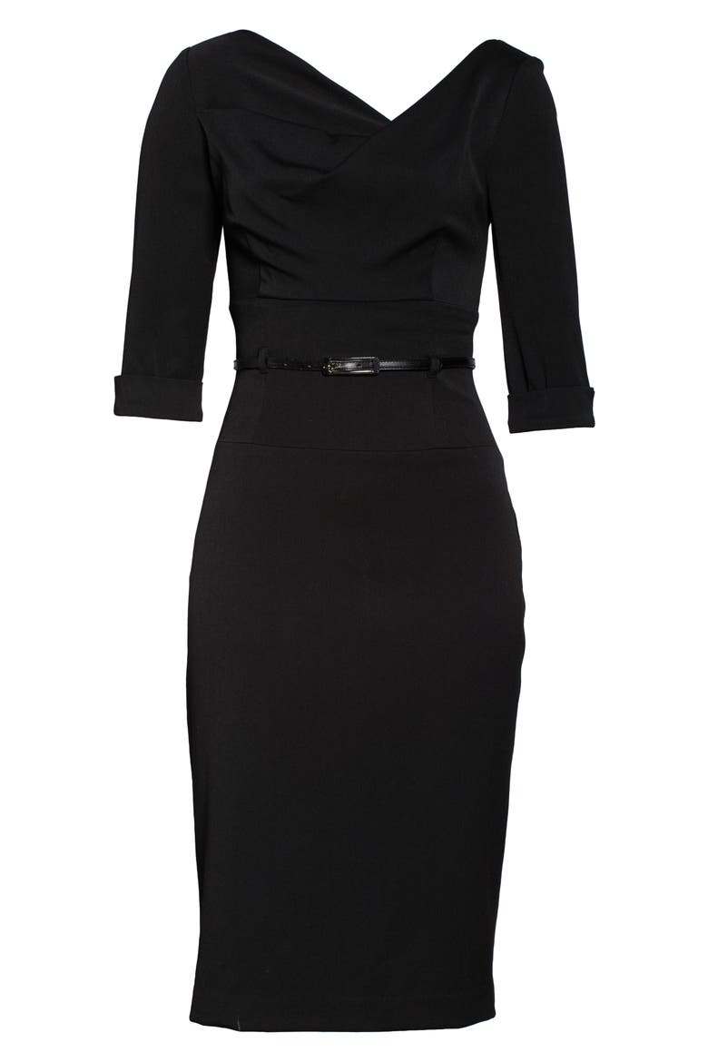 Jackie O Sheath Dress, Alternate, color, BLACK