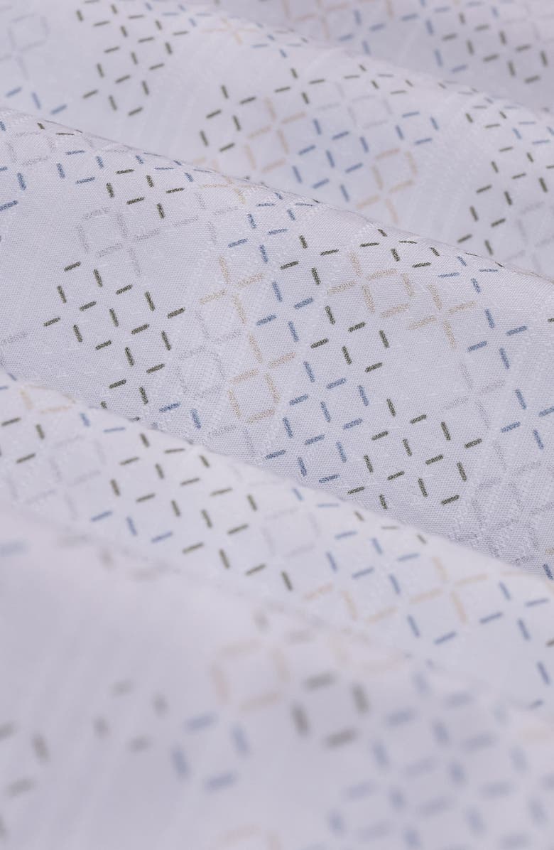 Bugatchi Axel Shaped Fit Geo Print Cotton Button-Up Shirt, Alternate, color, White