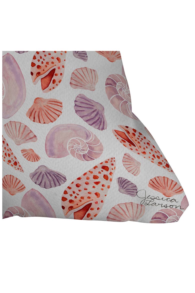 Seashell Square Throw Pillow, Alternate, color, ORANGE