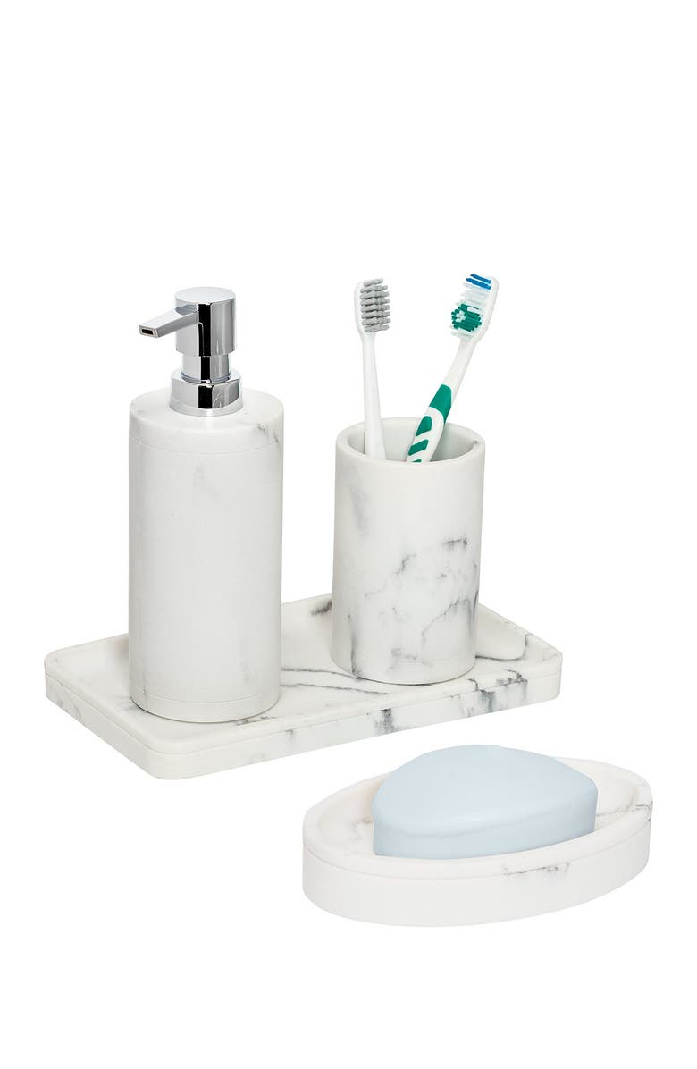 HONEY-CAN-DO Marble Bath Accessory Set, Alternate, color, 
