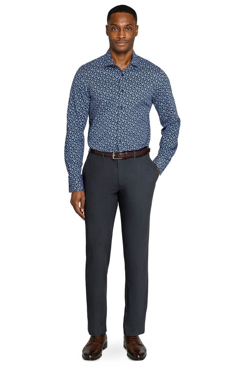 W.R.K Slim Fit Floral Stem Reworked Button-Up Shirt, Alternate, color, Navy