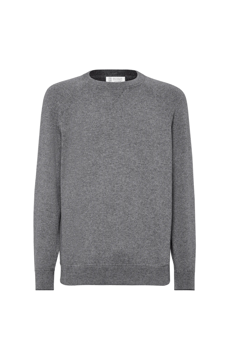 Brunello Cucinelli Sweatshirt-style sweater, Main, color, Dark Grey