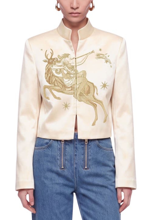 Embroidered Cropped Jacket