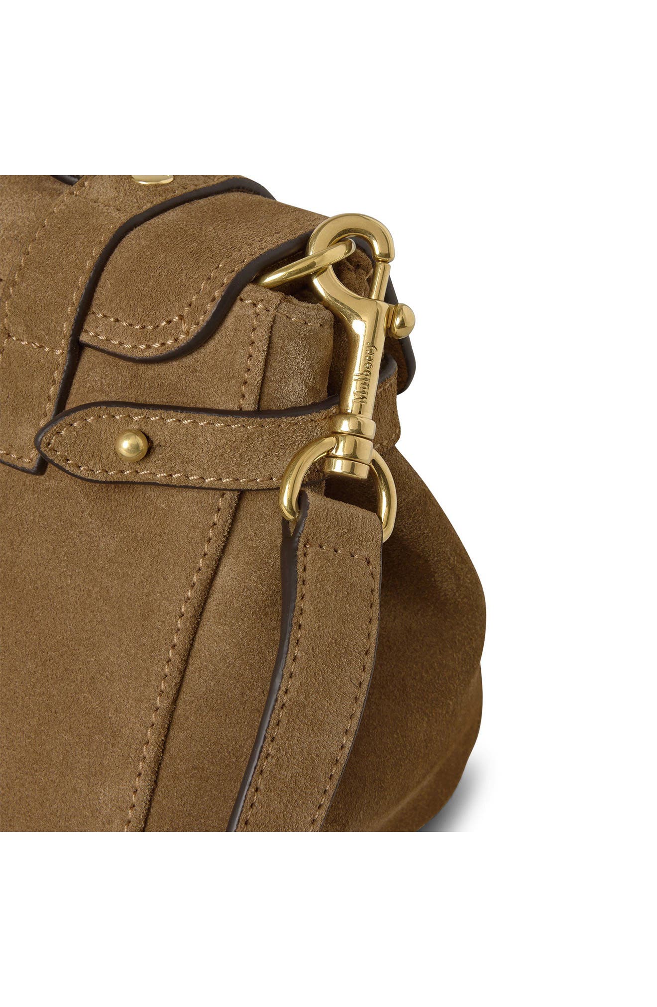 Mulberry Mini Alexa Suede Satchel, Alternate, color, Salcombe Sand