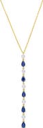 Julianna B. Sapphire & Diamond Lariat Necklace 14k