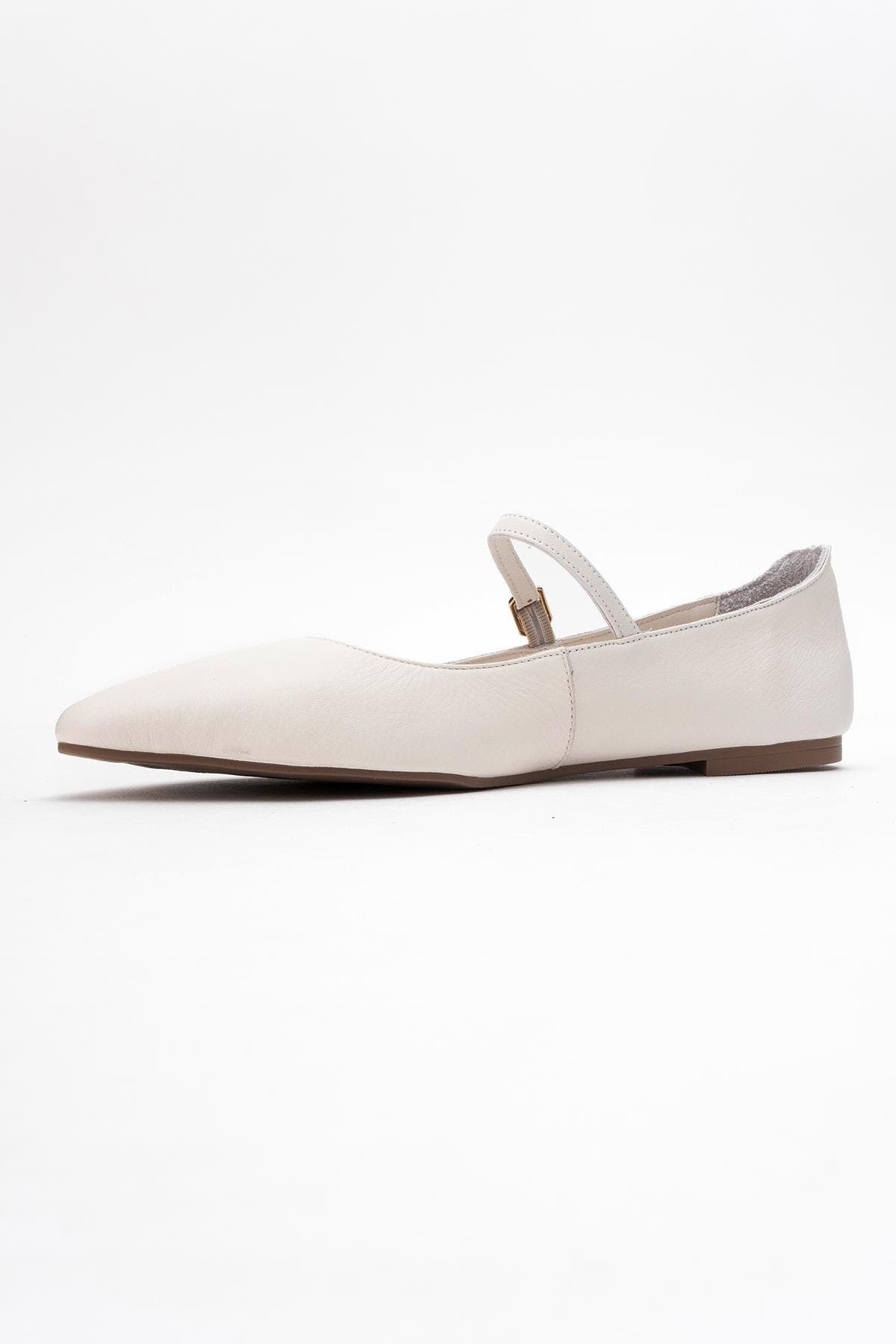 Lara Leather Mary Jane Flats, Alternate, color, Ecru