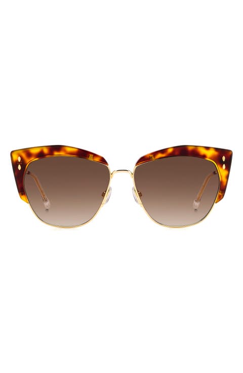 58mm Gradient Cat Eye Sunglasses