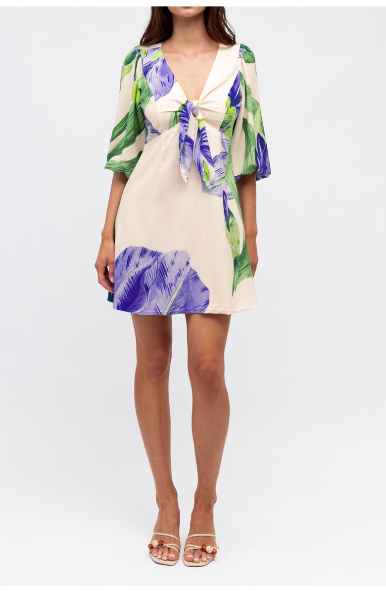 White Closet V-Neck Mini Dress Sweet Iris, Main, color, White