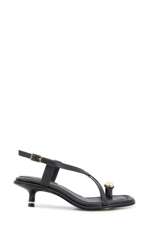 Kenneth Cole Geala Slingback Kitten Heel Sandal In Black Leather