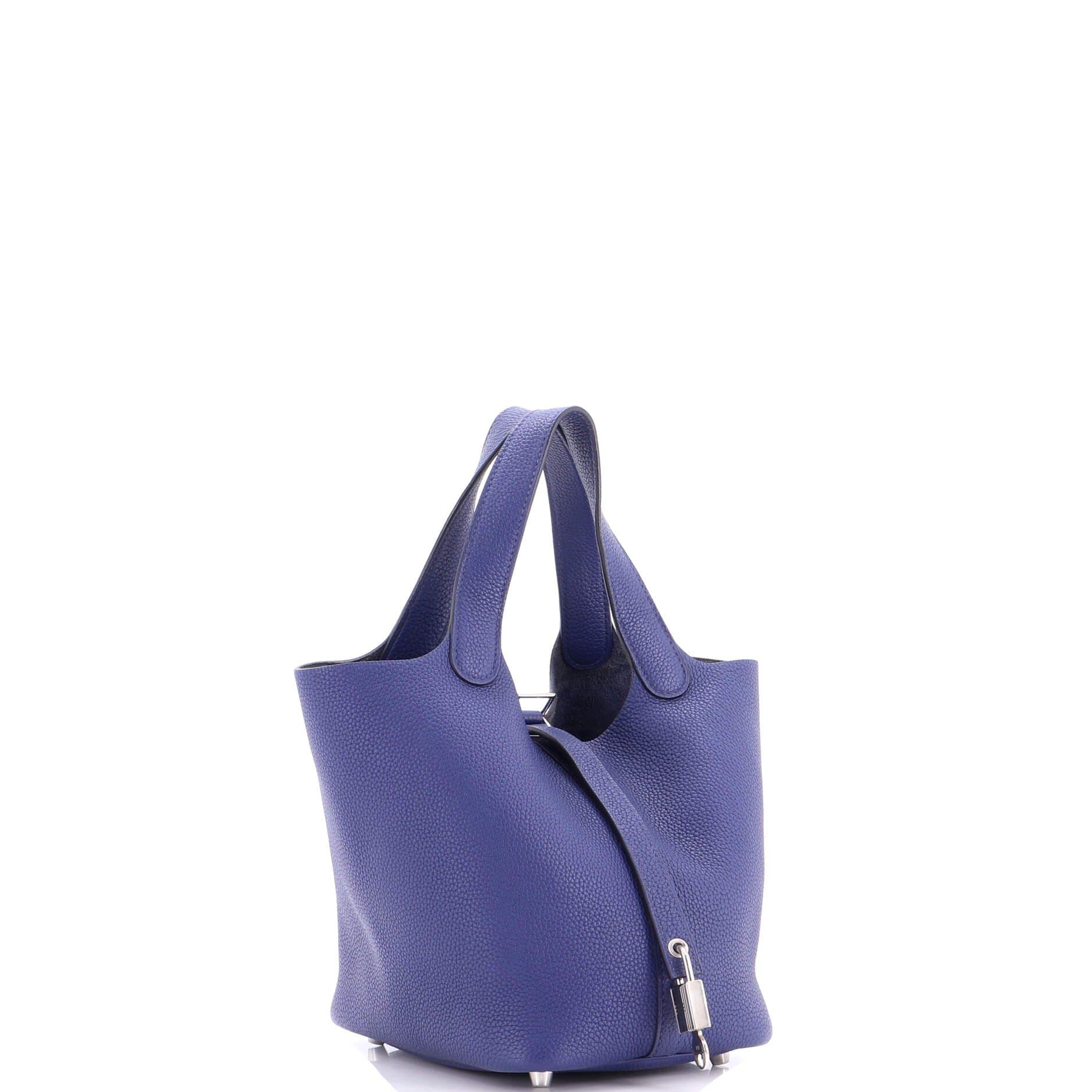 Pre-Owned Hermes Picotin Lock Bag Maurice PM, Alternate, color, Bleu Saphir