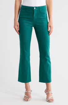 L'AGENCE Kendra Coated High Waist Crop Flare Jeans