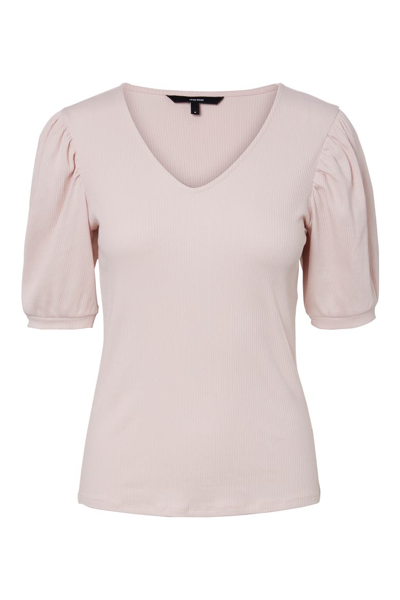 Isla Rib V-Neck Top, Alternate, color, SEPIA ROSE