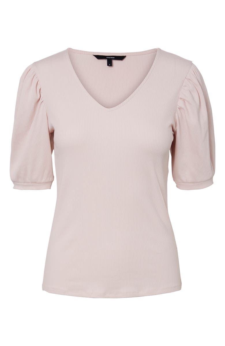 VERO MODA Isla Rib V-Neck Top, Alternate, color, 