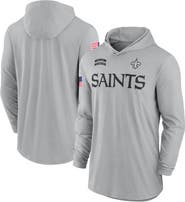 Nike Men's Nike Gray New Orleans Saints 2024 Salute to Service Lightweight Performance Long Sleeve Hooded T-Shirt