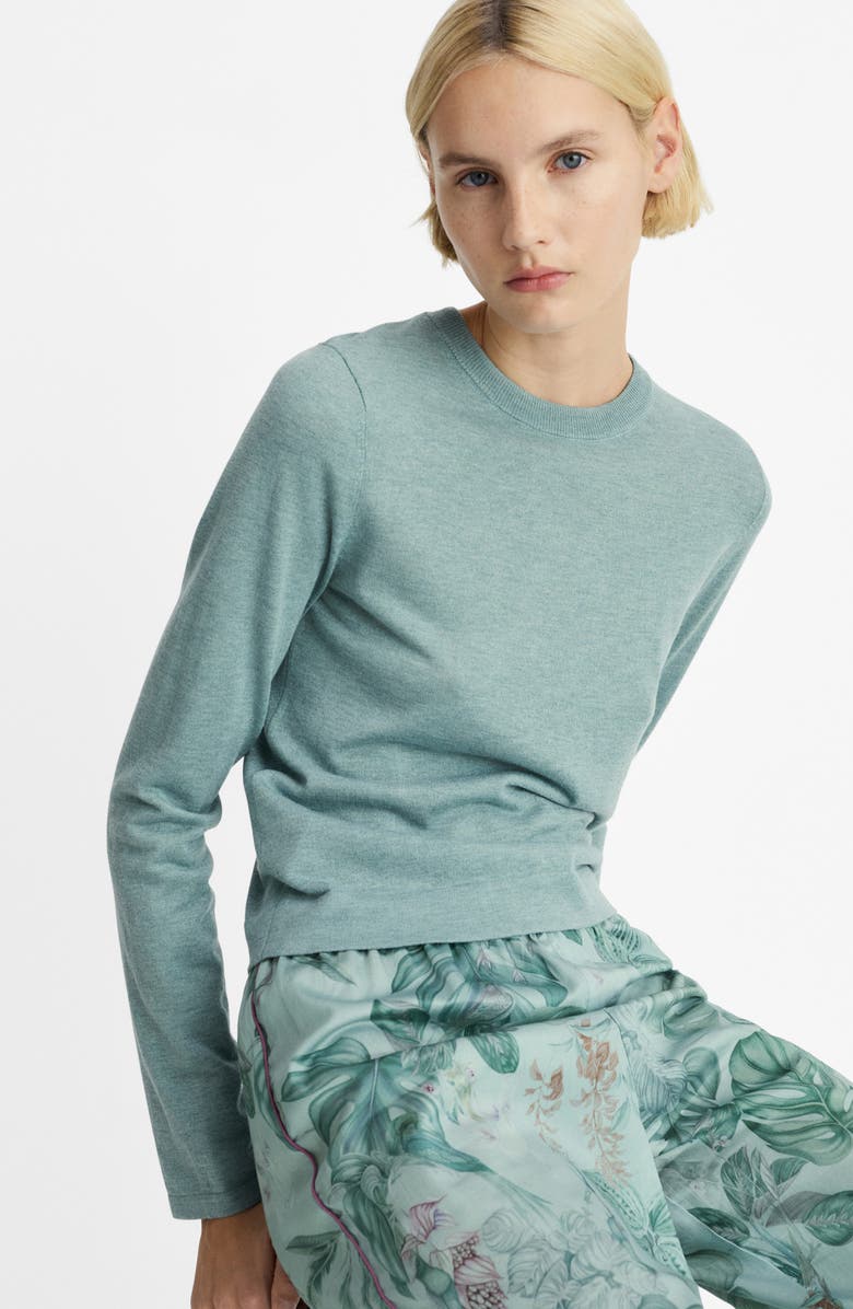 MANGO Crewneck Sweater, Alternate, color, Mint Green